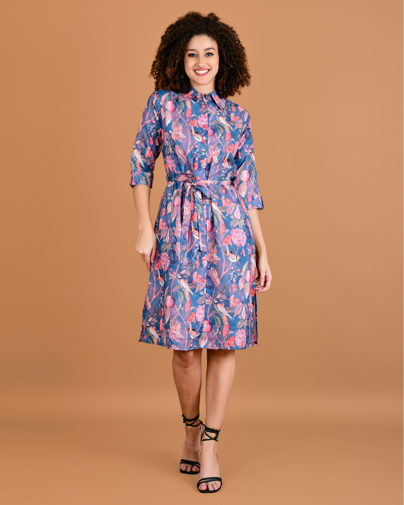 Midnight garden midi dress