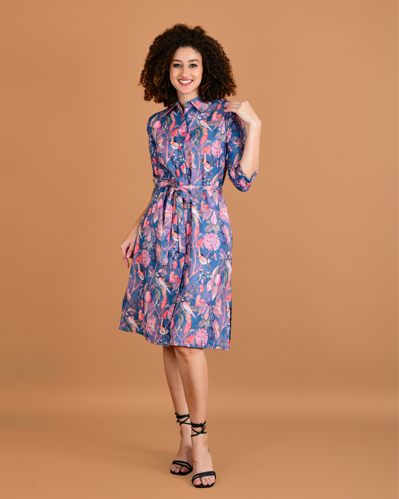 Midnight garden midi dress