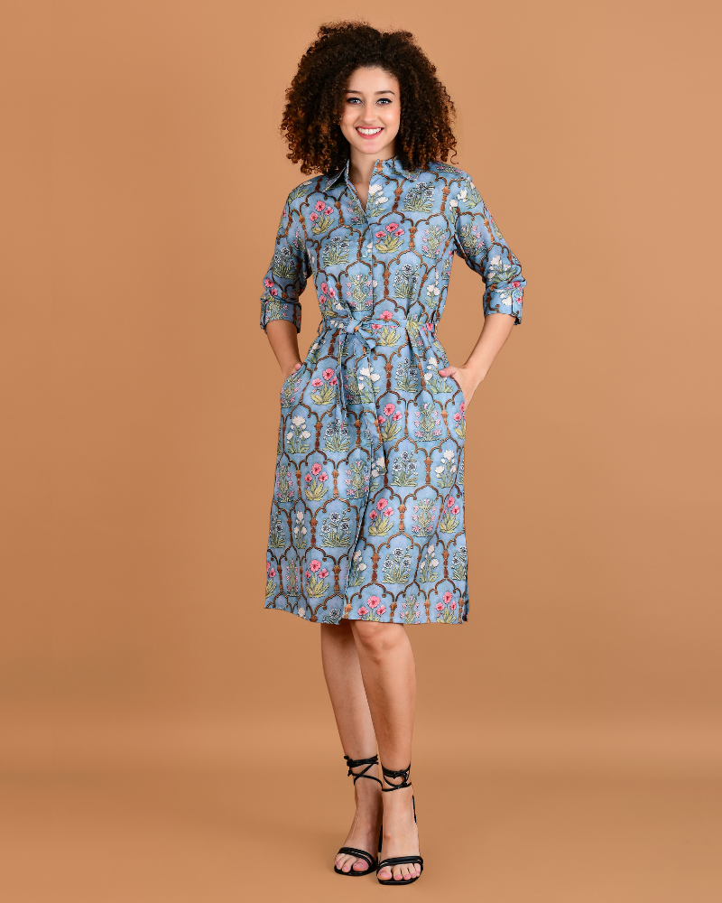 Misty melody patterned midi dress