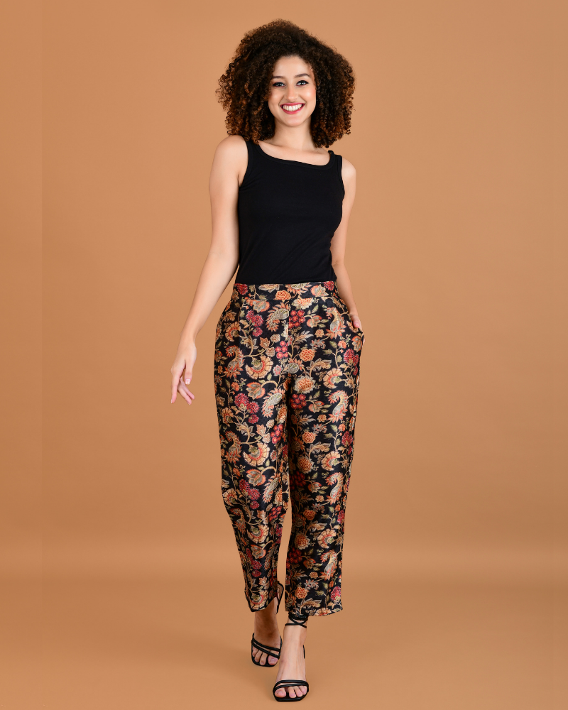 Blossom and glimmer silk pant