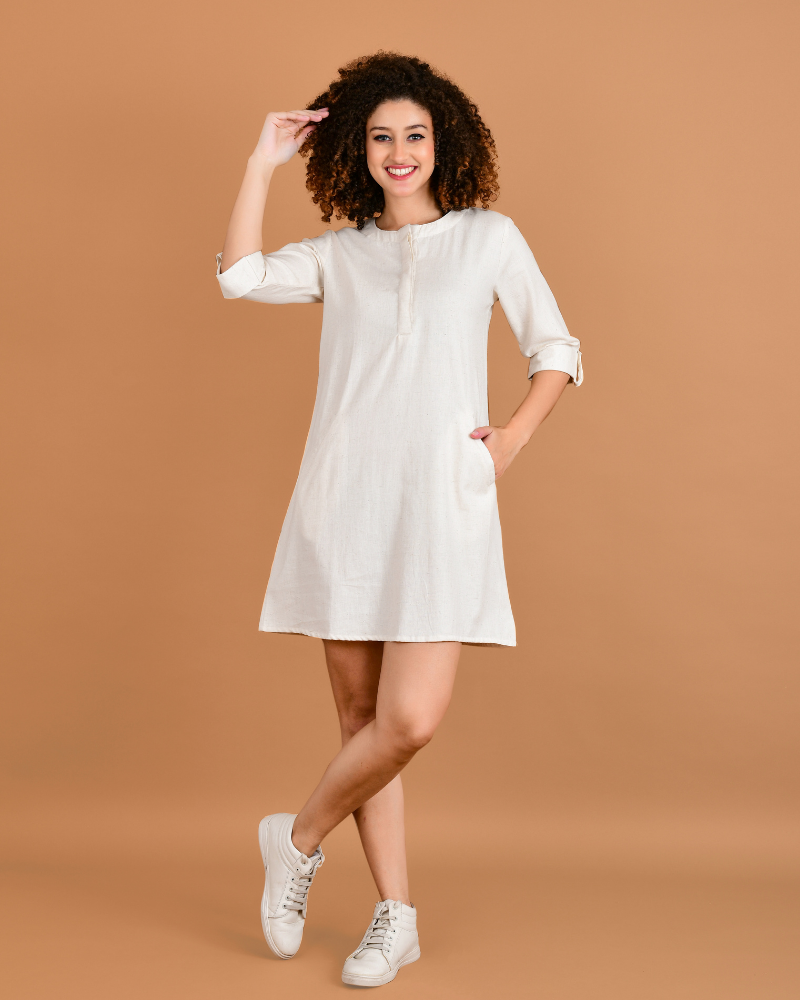 Ivory ease off-white mini dress