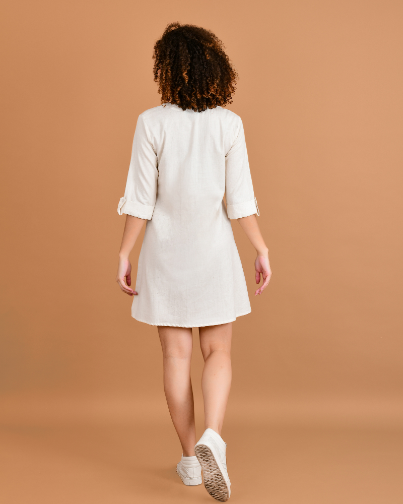 Ivory ease off-white mini dress