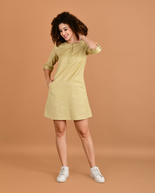 Olive grove short cotton dress