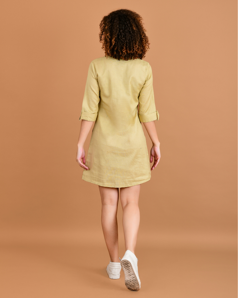 Olive grove short cotton dress