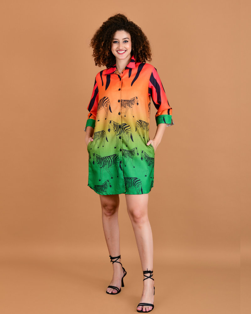 Funky safari blaze boyfriend shirt