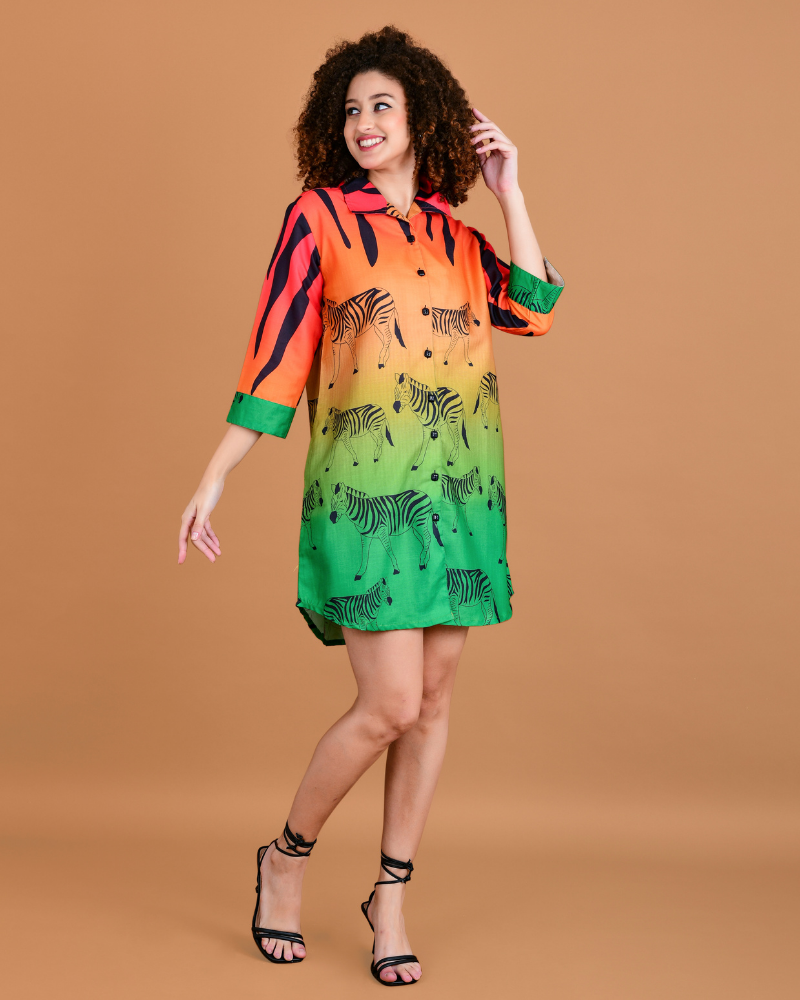 Funky safari blaze boyfriend shirt