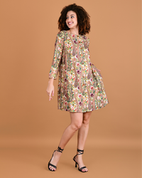 Ivory cascade A-line short dress