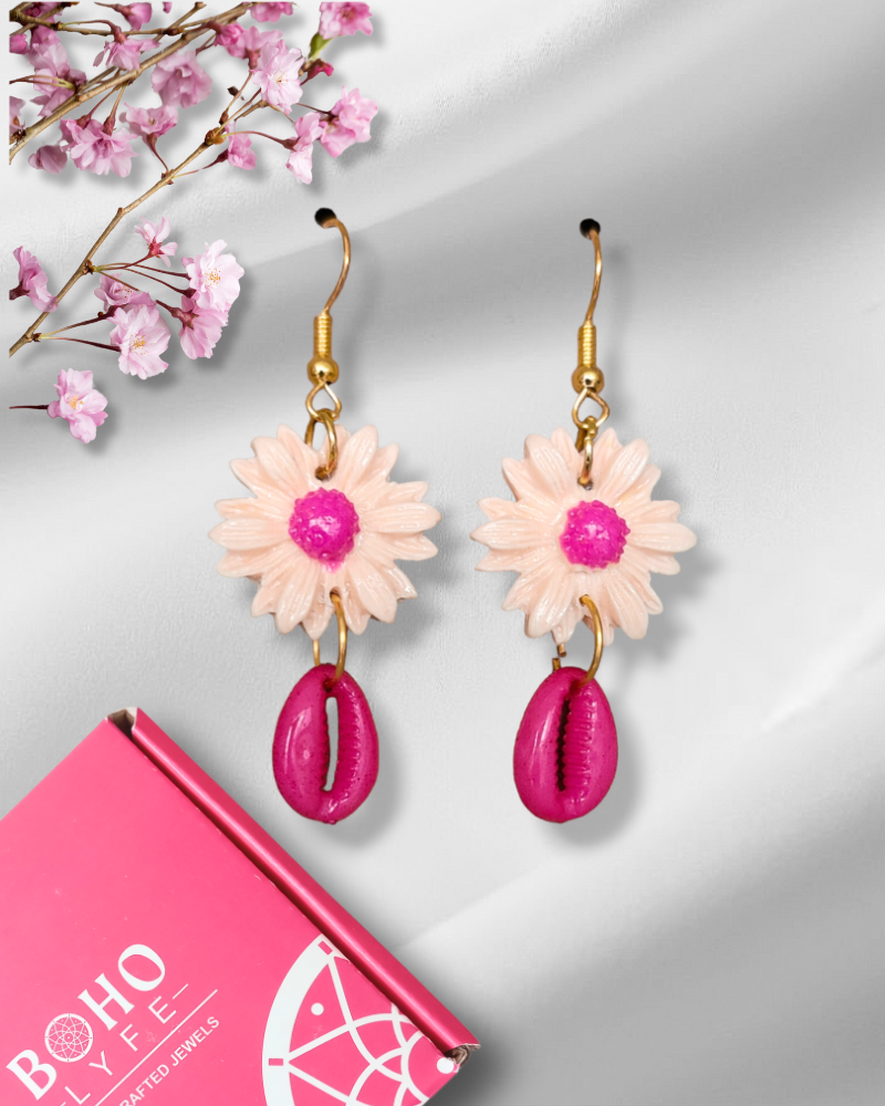 Peach blossom earrings