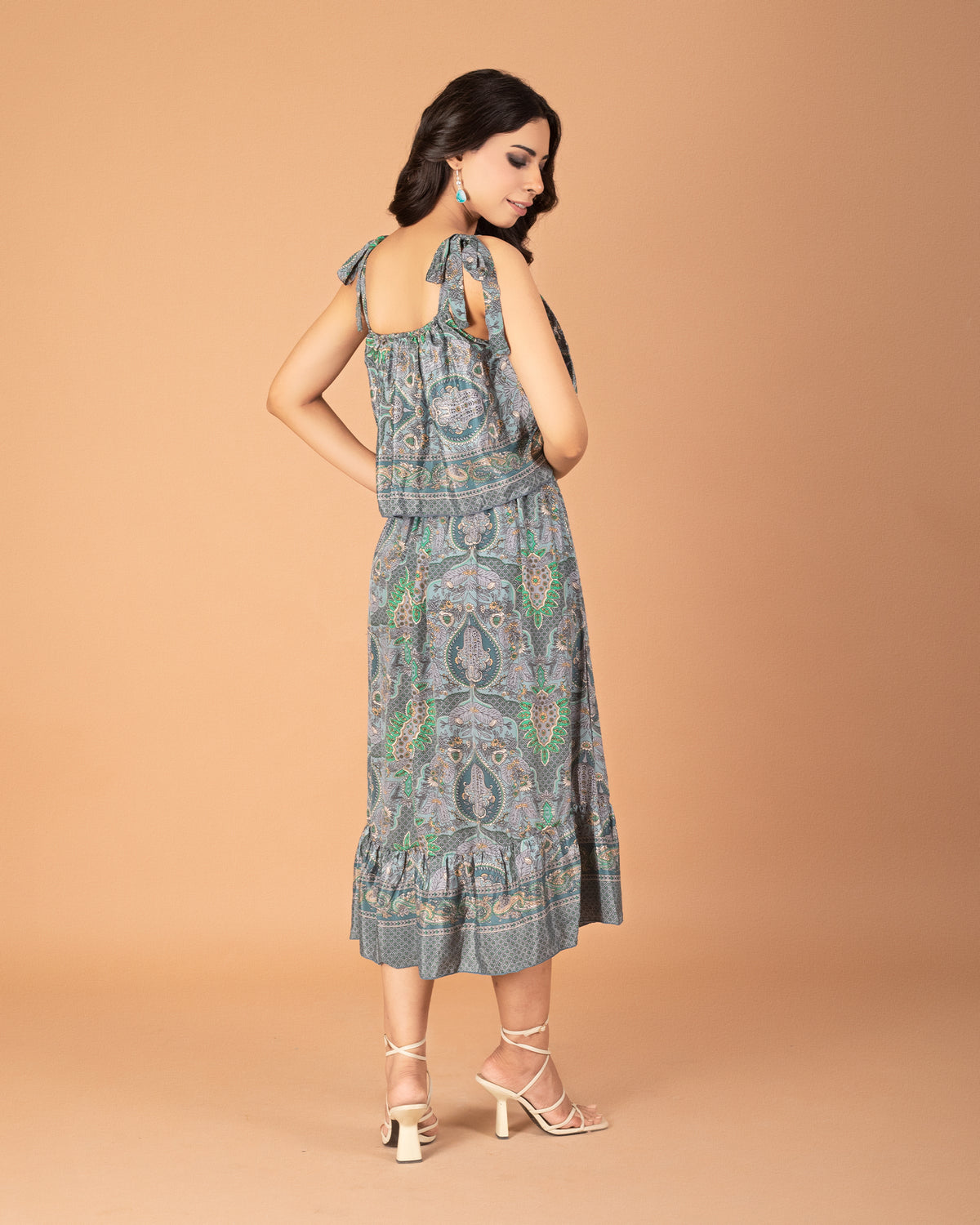 Meadow breeze ruffle midi dress