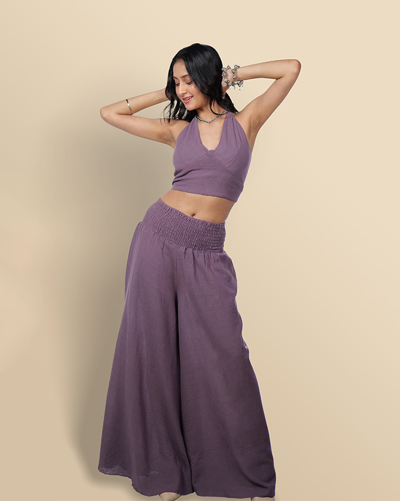 Plum Perfection khadi co-ord set