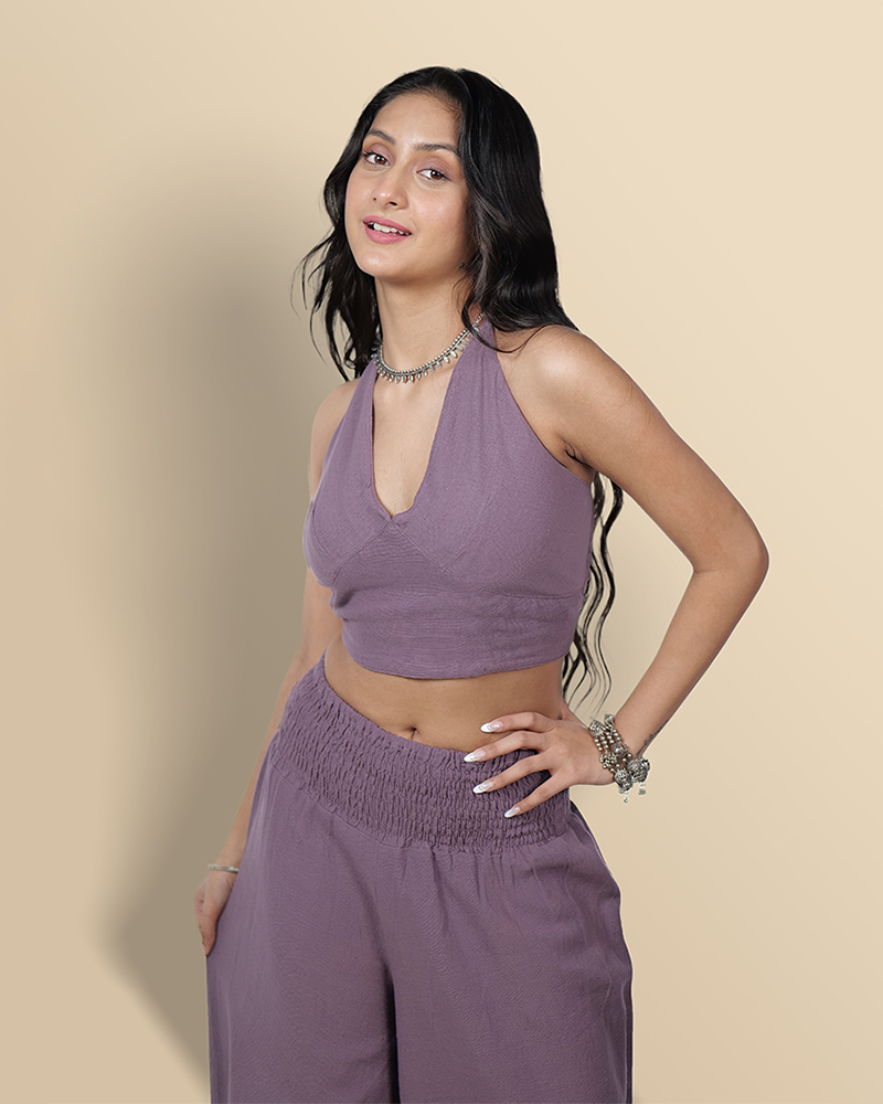 Plum Perfection khadi co-ord set