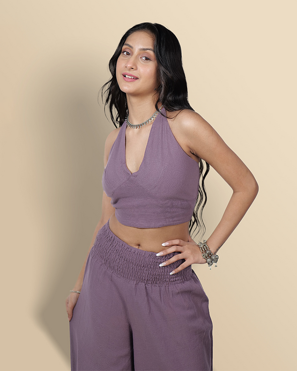 Plum Perfection khadi co-ord set