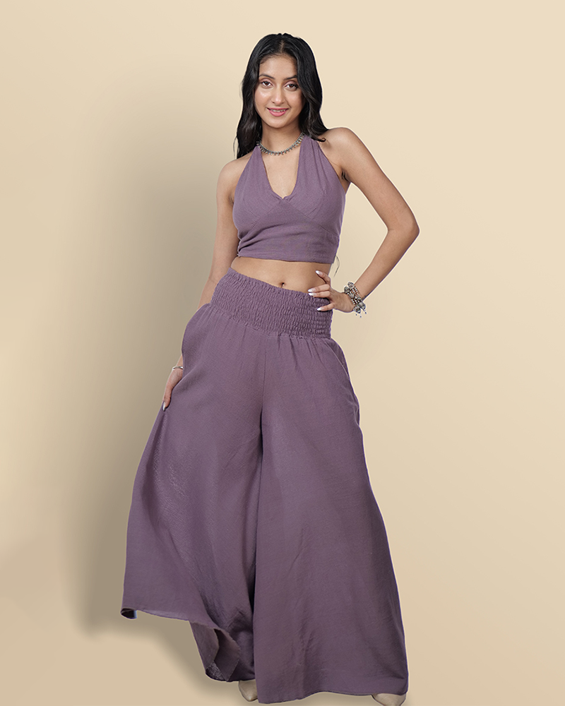 Plum Perfection khadi co-ord set