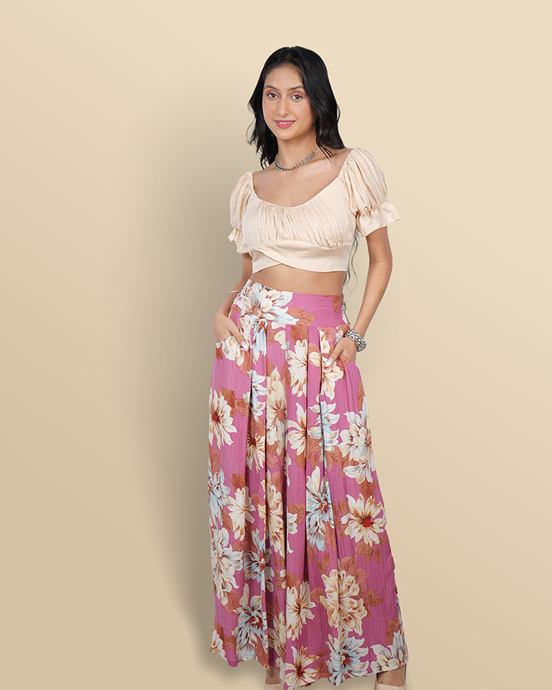 Peachy dreams & blossom breeze palazzo set