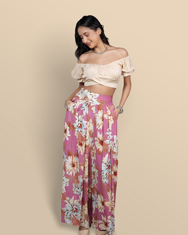 Peachy dreams & blossom breeze palazzo set