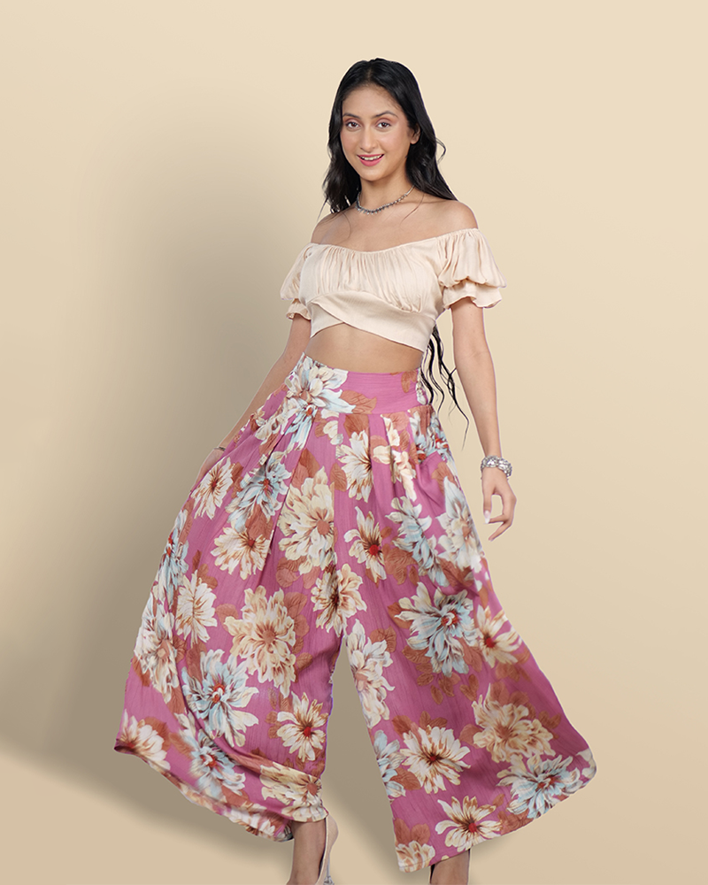 Peachy dreams & blossom breeze palazzo set