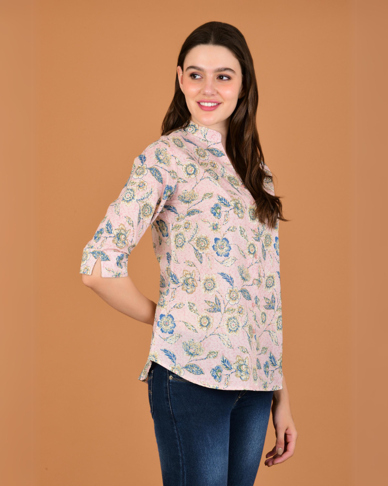 Pink bloom fiesta shirt